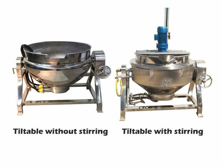 Tilting electric jacketed kettle with stirring