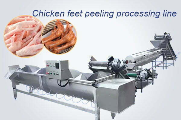 Chicken feet peeling production line